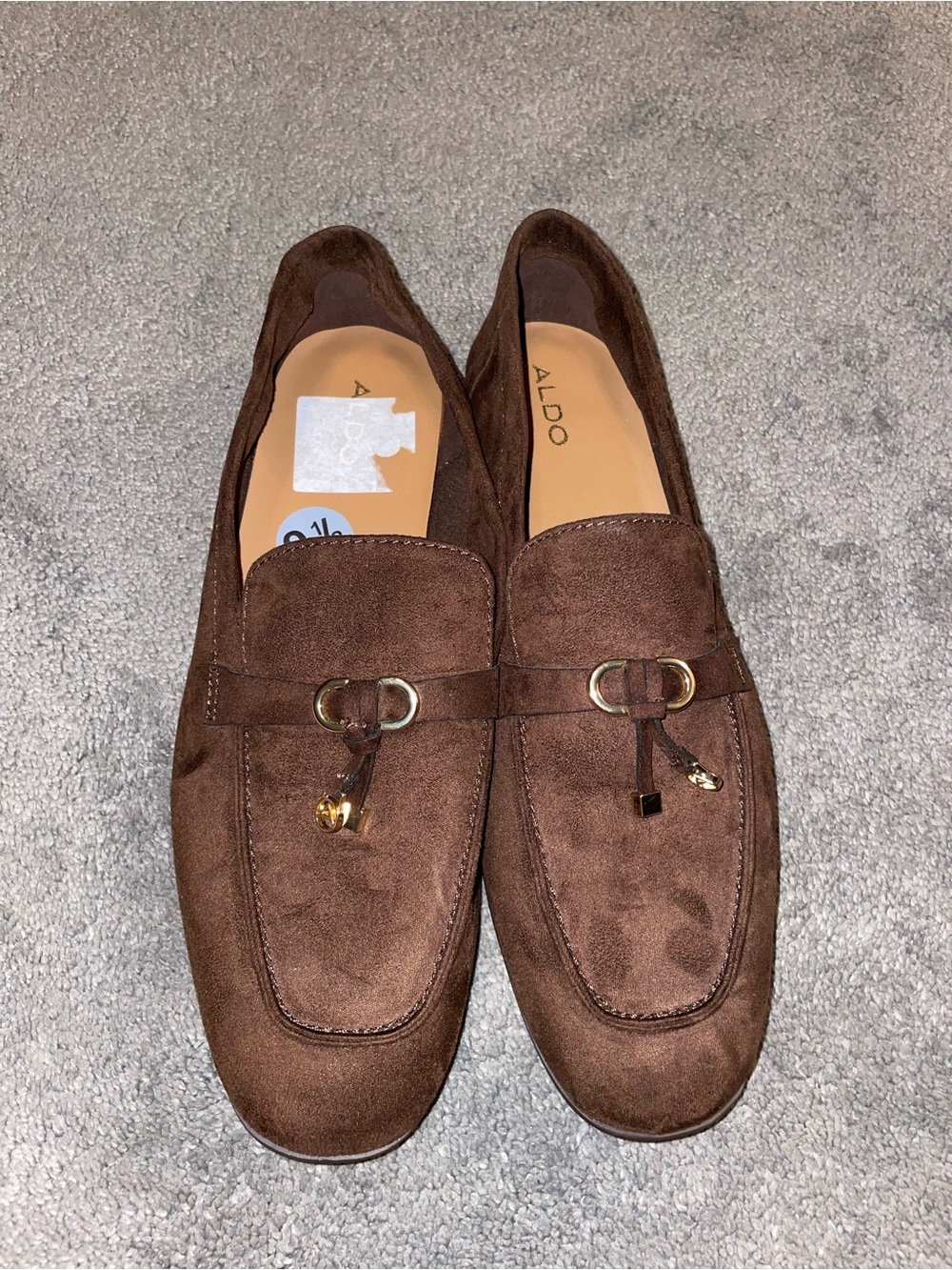 NWOT Aldo Brown Suede Tassel Slip On Loafers Size 9.5